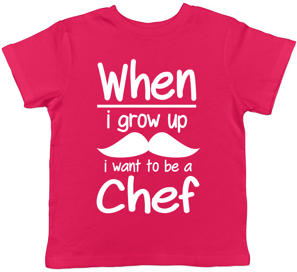 When I Grow Up I want to be a Chef Childrens Kids T-Shirt Boys Girls Cooking Tee