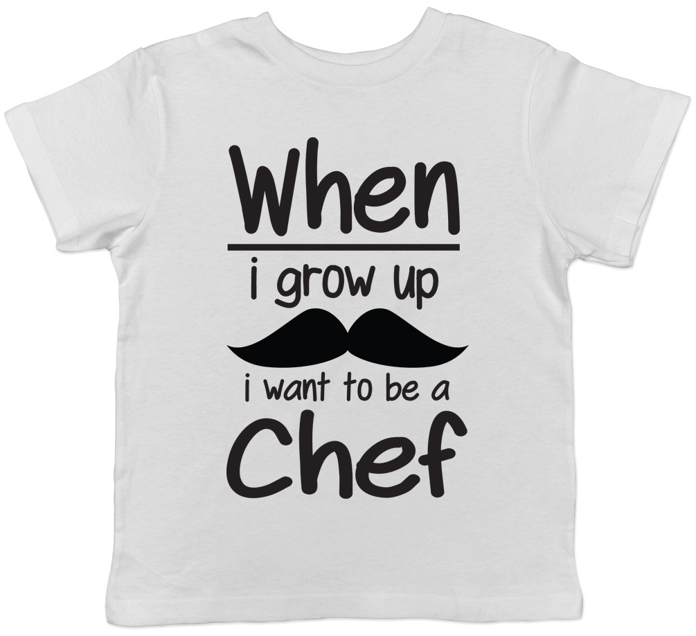 When I Grow Up I want to be a Chef Childrens Kids T-Shirt Boys Girls Cooking Tee