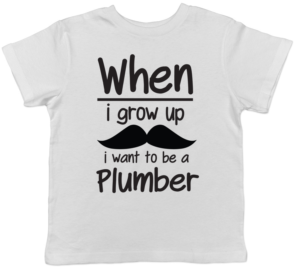 Quando creffero /'voglio essere un idraulico per Bambini T-shirt Maglietta Regalo Per Ragazzi Ragazze