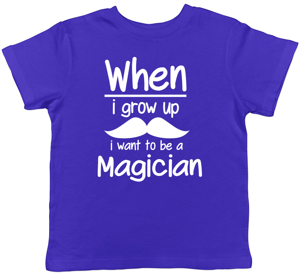 When I Grow Up I want to be a Magician Childrens Kids T-Shirt Boy Girl Magic Tee