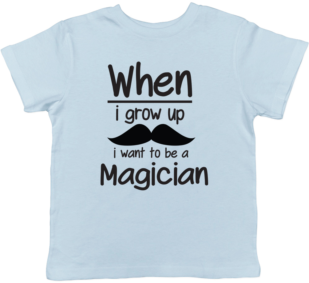 When I Grow Up I want to be a Magician Childrens Kids T-Shirt Boy Girl Magic Tee