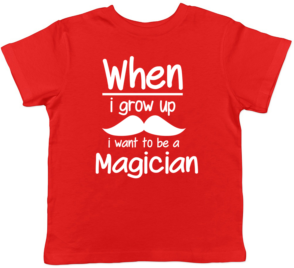 When I Grow Up I want to be a Magician Childrens Kids T-Shirt Boy Girl Magic Tee