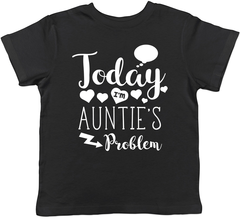 Oggi mi Zia problema per Bambini T-shirt Zia Zia Regalo Ragazzi Ragazze Tee