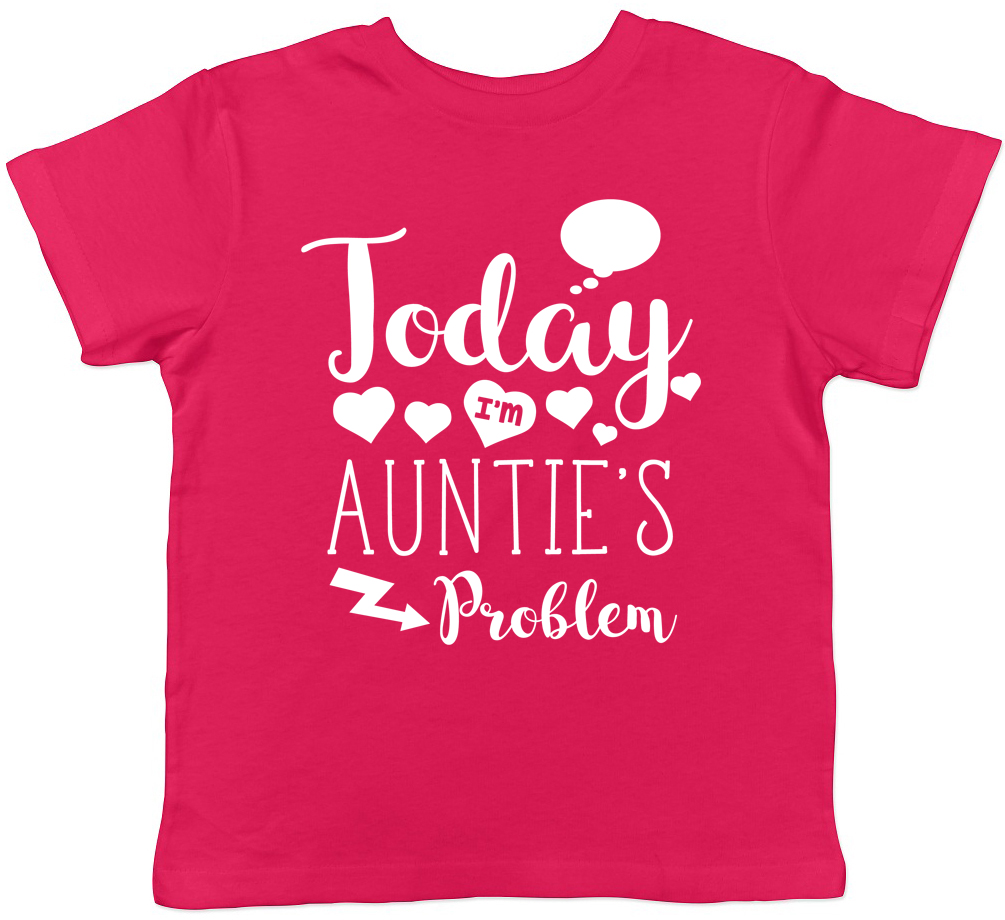 Oggi mi Zia problema per Bambini T-shirt Zia Zia Regalo Ragazzi Ragazze Tee