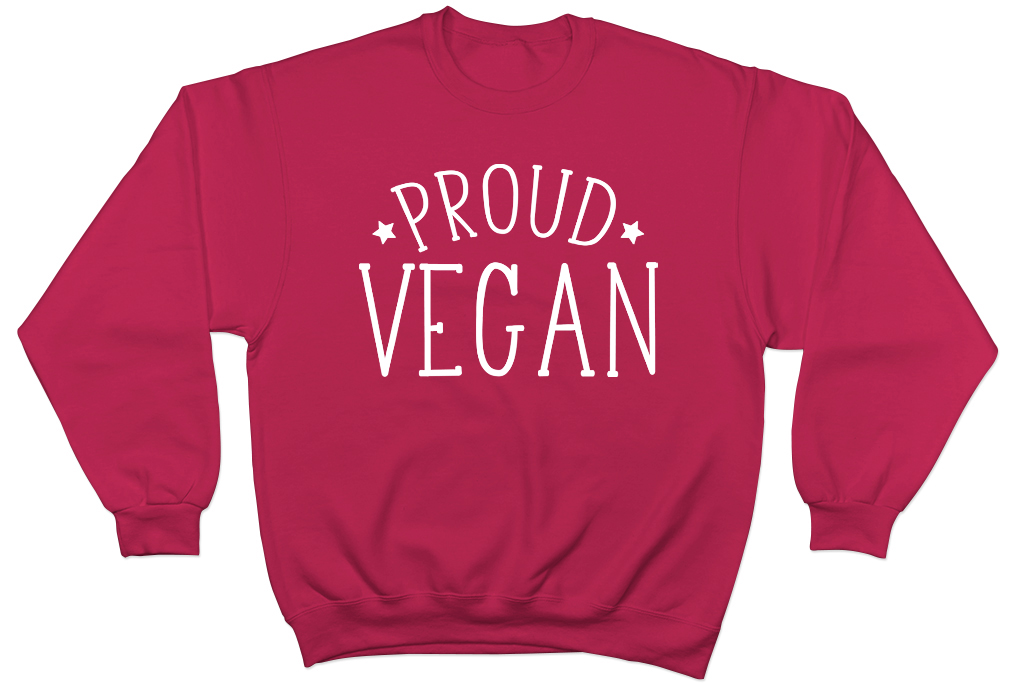 Proud Vegan Mens Womens Ladies Vegetarian Unisex Jumper Sweater Sweatshirt