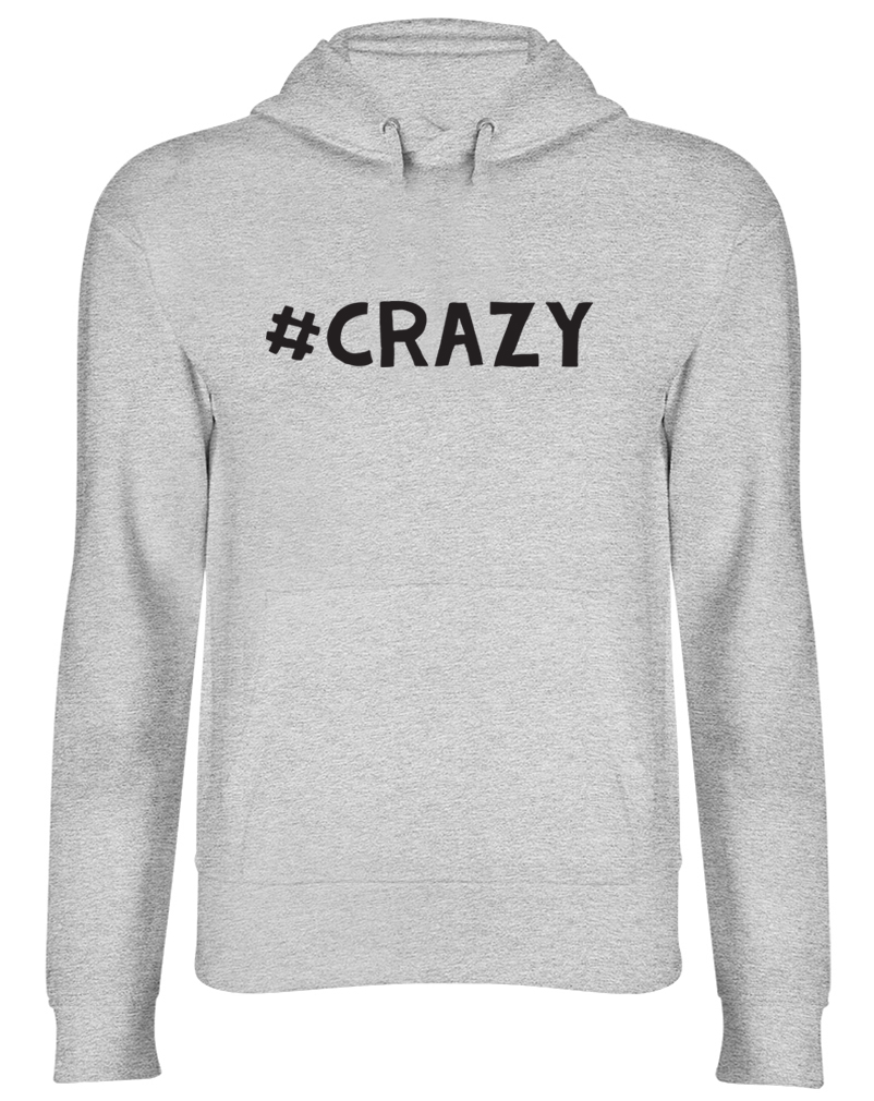 Hashtag Crazy Hooded Top Unisex Mens Womens Hoodie