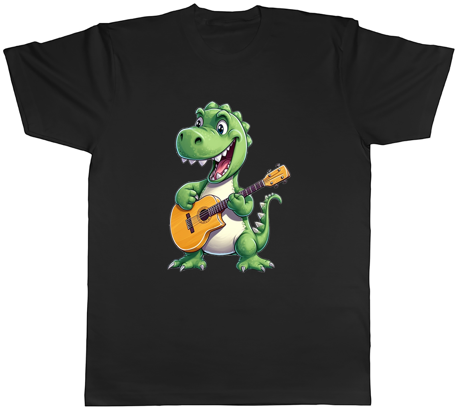Dinosaur T-Rex Playing Guitar Mens T-Shirt Guitarist Unisex Tee Gift