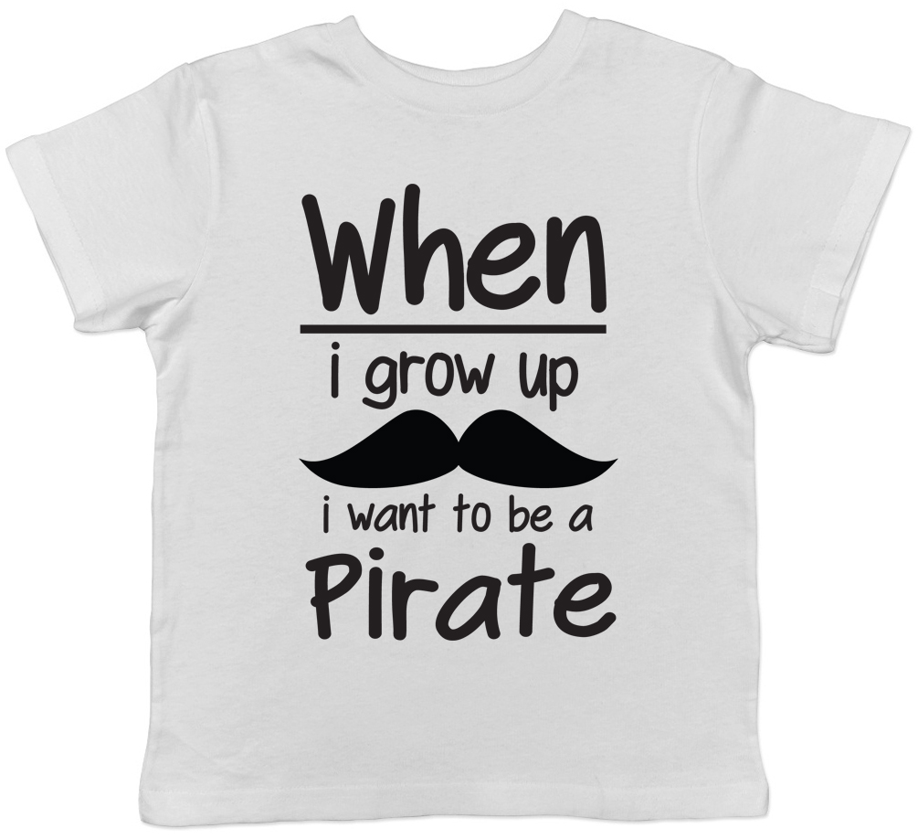 When I Grow Up I want to be a Pirate Childrens Kids T-Shirt Boys Girls Gift Tee - Picture 5 of 8