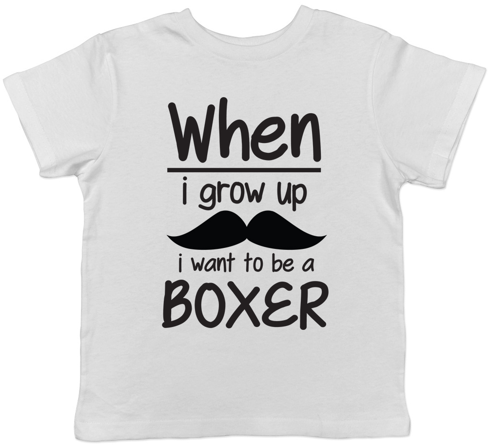 When I Grow Up I want to be a Boxer Childrens Kids T-Shirt Boys Girls Boxing Tee 