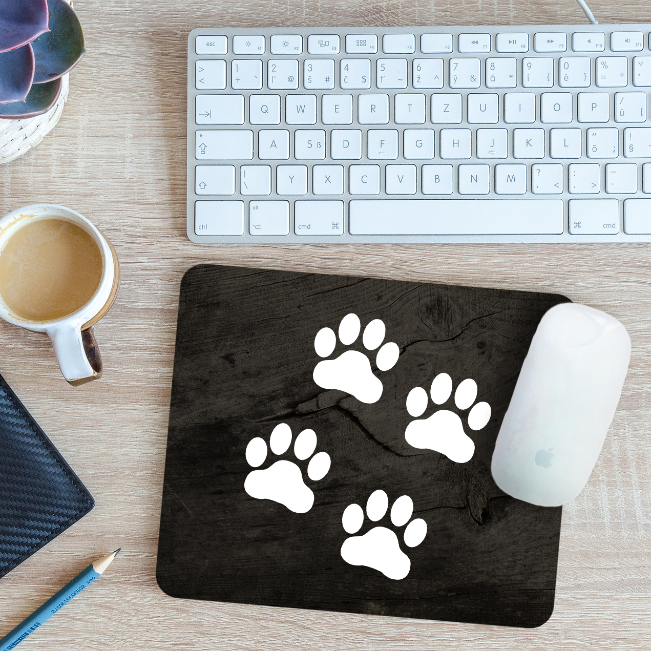 Paw Prints Mouse Mat Pad 24cm x 19cm - Picture 2 of 11