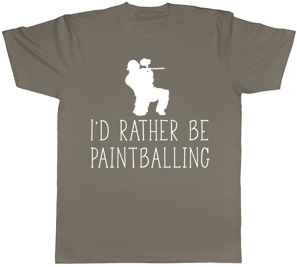 I'd Rather be Paintballing Unisex Mens Womens Ladies T-Shirt Tee - Picture 7 of 7
