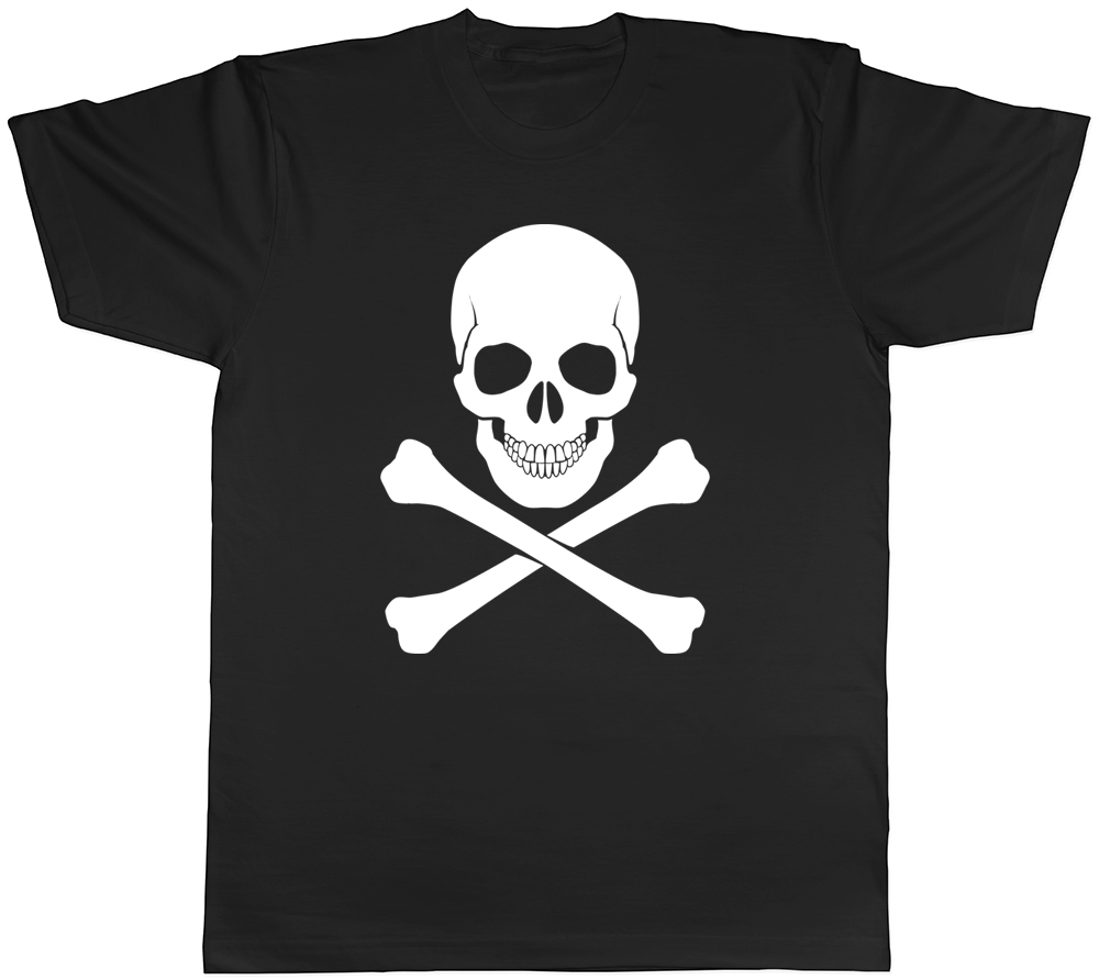 Skull and Crossbones Gothic Unisex Mens Womens T-Shirt Tee - Picture 2 of 7