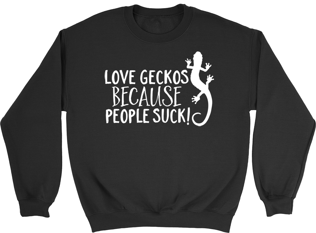 Love Geckos because People Suck Long Sleeve Jumper Sweater Sweatshirt - Picture 2 of 5