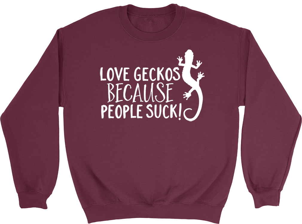 Love Geckos because People Suck Long Sleeve Jumper Sweater Sweatshirt - Picture 4 of 5