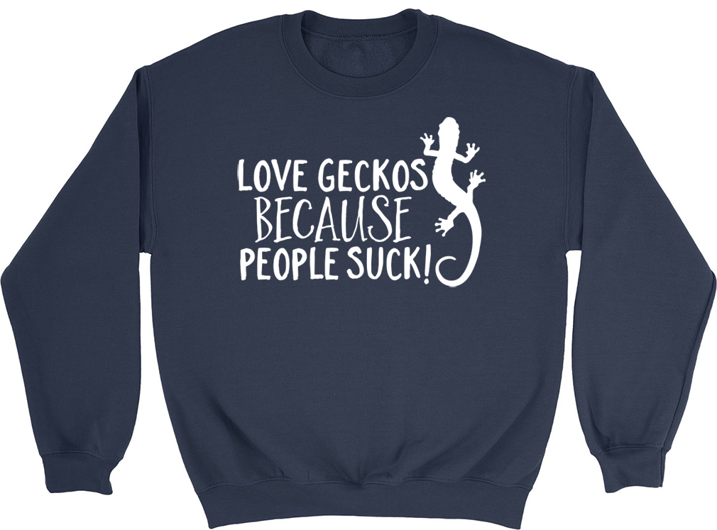 Love Geckos because People Suck Long Sleeve Jumper Sweater Sweatshirt - Picture 5 of 5