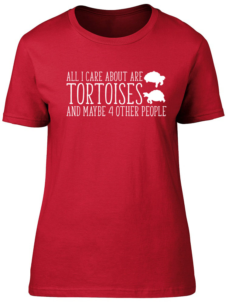 Womens All I Care about are Tortoises and maybe 4 other People Fitted T-Shirt - Picture 5 of 8