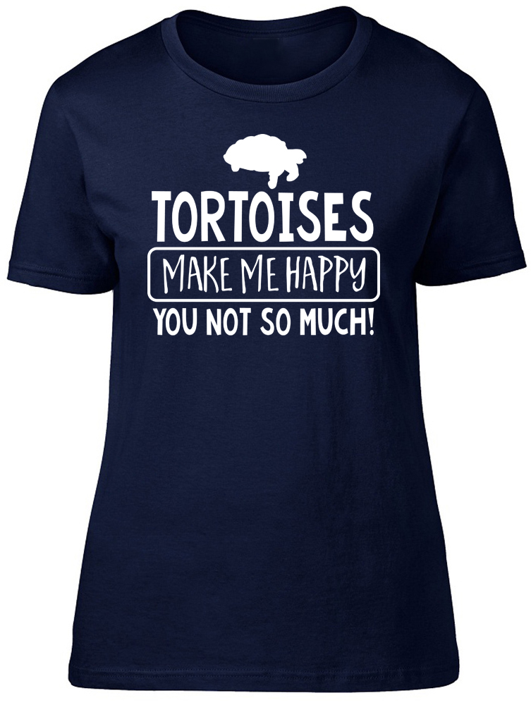 Womens Tortoises make me Happy, You not so Much Funny Ladies Fitted T-Shirt - Picture 4 of 8