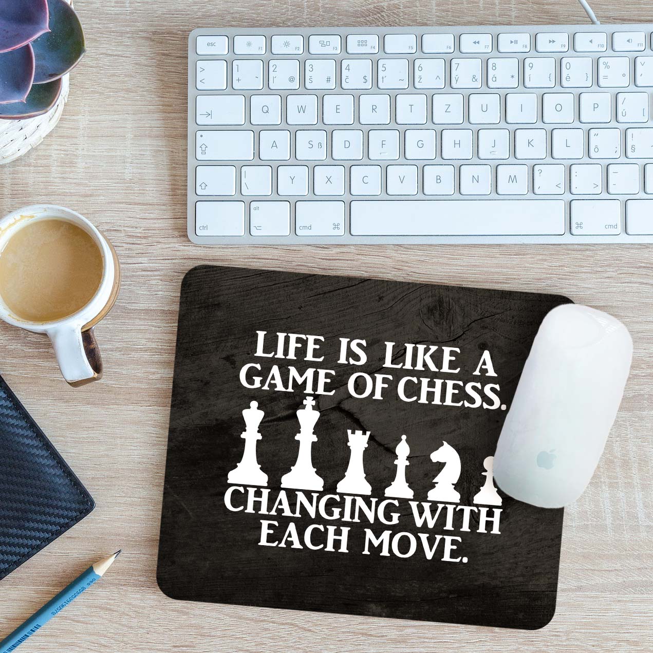 LEBEN IST WIE ein Schachspiel wechseln mit jeder Bewegung Mouse Mat Pad