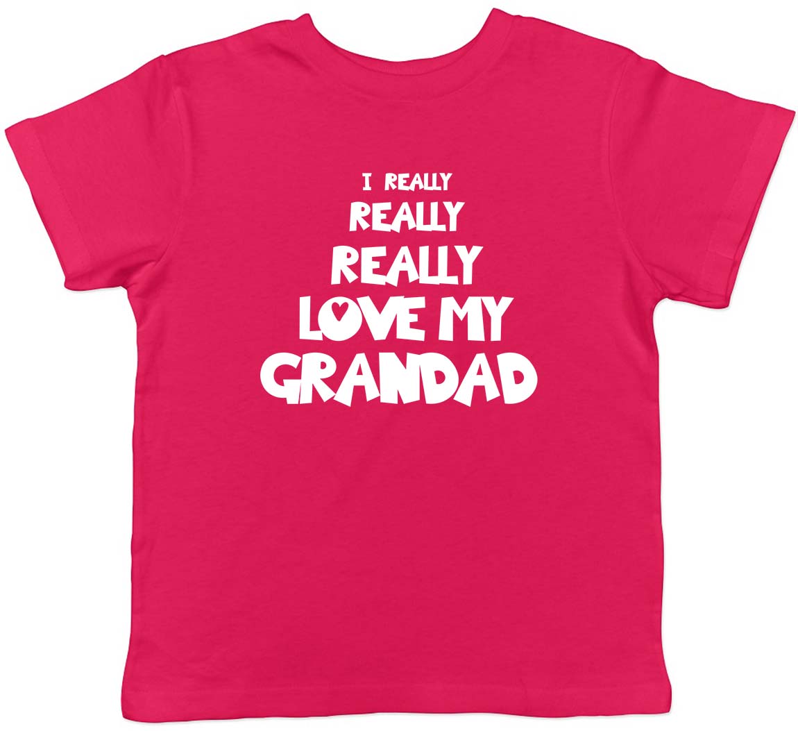 Toddler T-Shirt 'My Grandpa & Grandma Loves Me' - Cotton Grandparents Shirt, Royal Blue, 2T