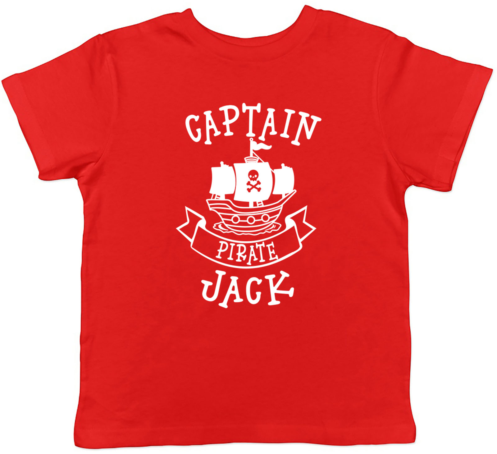 Personalised Captain Pirate With Skull & Bone Ship Childrens Kids T-Shirt - Picture 8 of 8