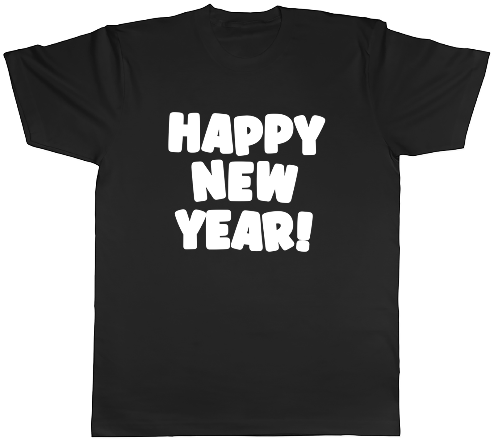 Happy New Year- Black Mens Unisex T-Shirt Tee