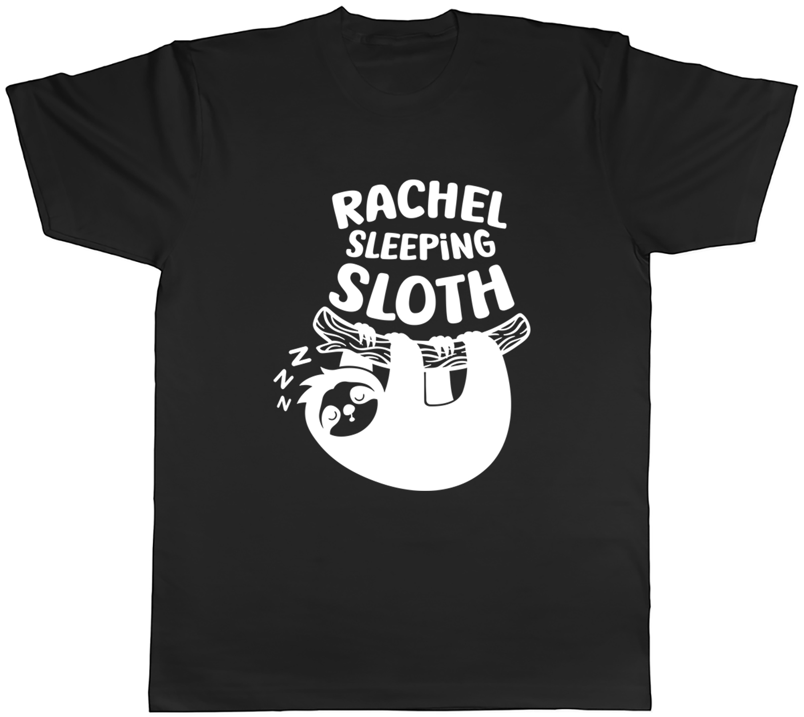 Personalised Sleeping Sloth Mens Unisex T-Shirt Tee