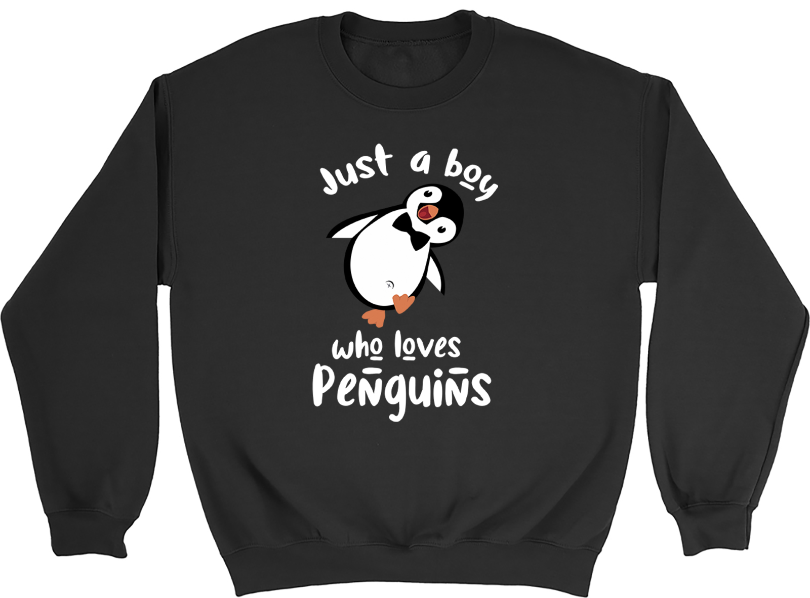 Just A Boy Who Loves Penguin Kids Childrens Jumper Sweatshirt Boys