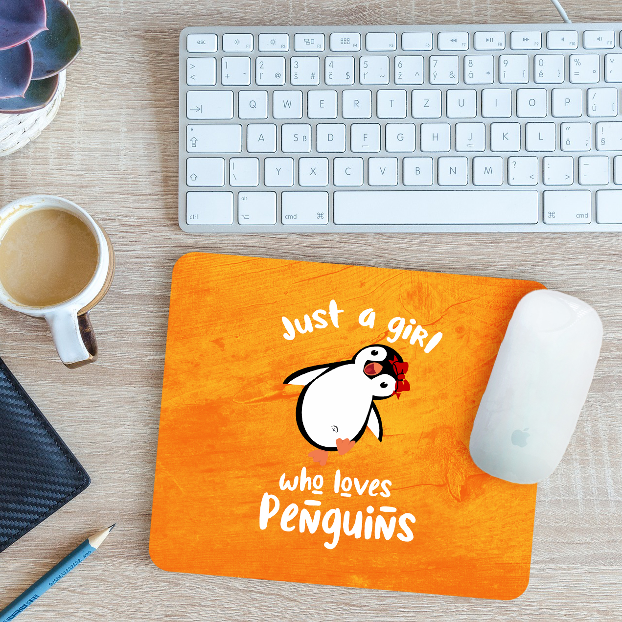 Just A Girl Who Loves Pinguin Maus Matte Pad Geschenk 24 cm x 19 cm - Bild 7 von 11