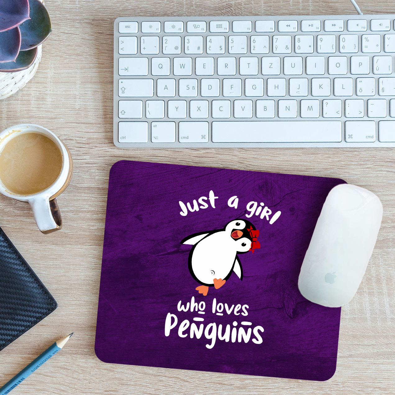 Just A Girl Who Loves Pinguin Maus Matte Pad Geschenk 24 cm x 19 cm - Bild 8 von 11