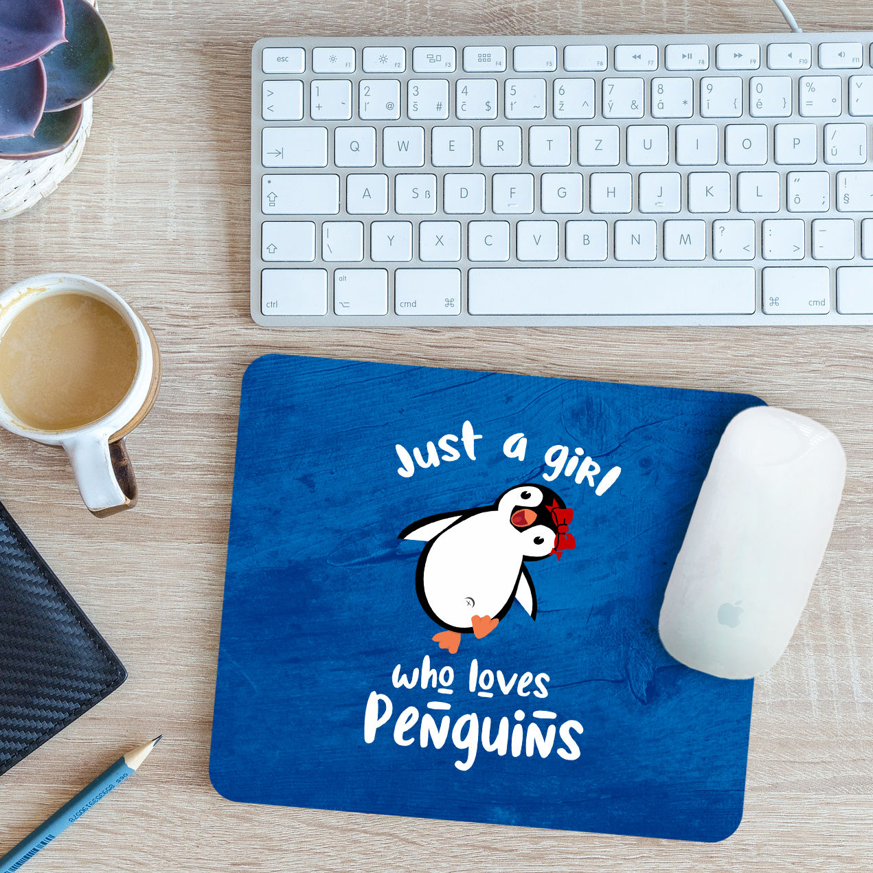 Just A Girl Who Loves Pinguin Maus Matte Pad Geschenk 24 cm x 19 cm - Bild 10 von 11