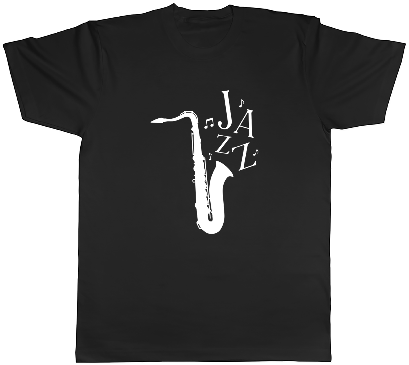 Jazz Coming Out An Saxophone With Music Notes Mens Unisex T-Shirt Tee Gift