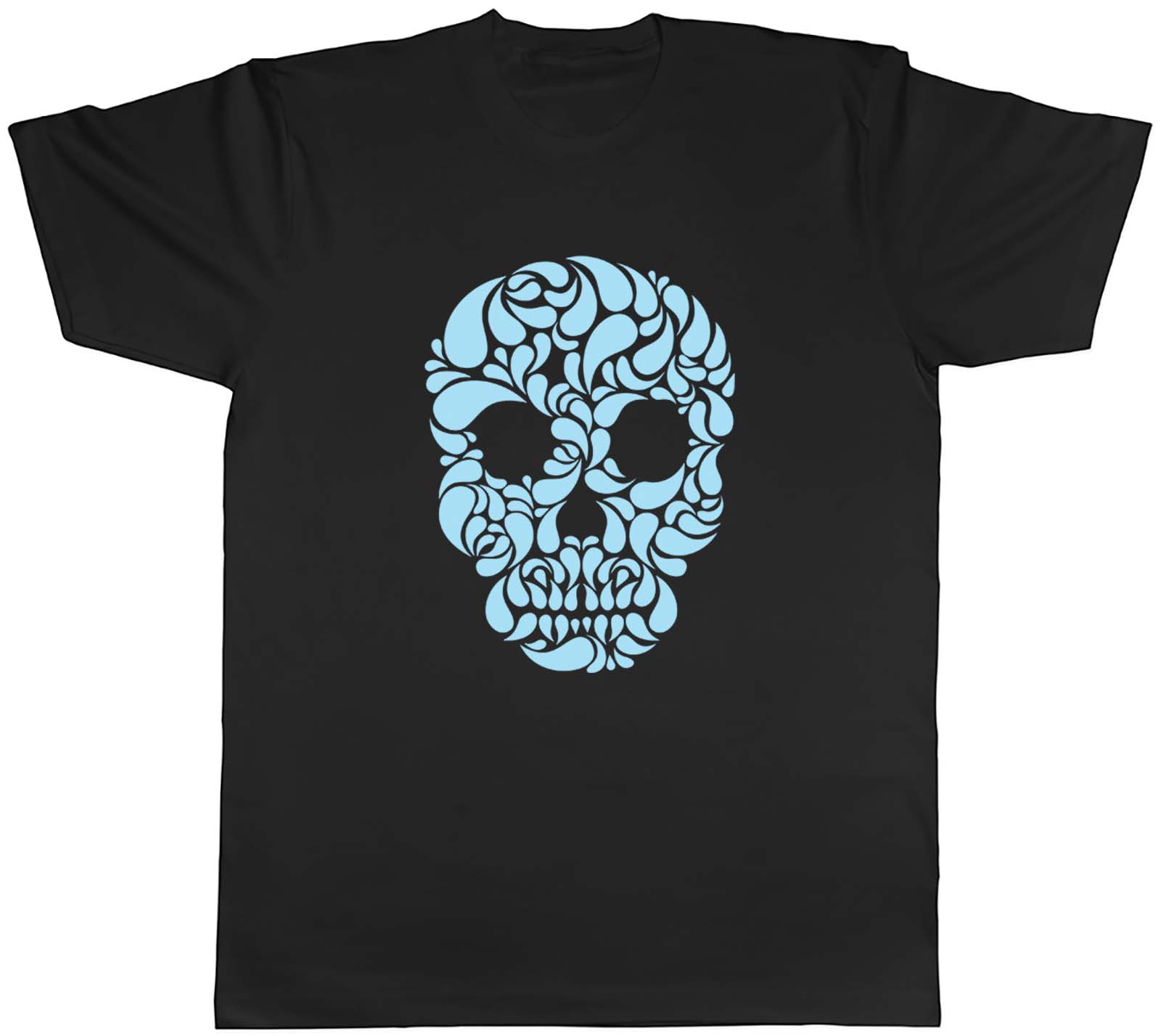 Light Blue Skull Mens Unisex T-Shirt Tee Gift