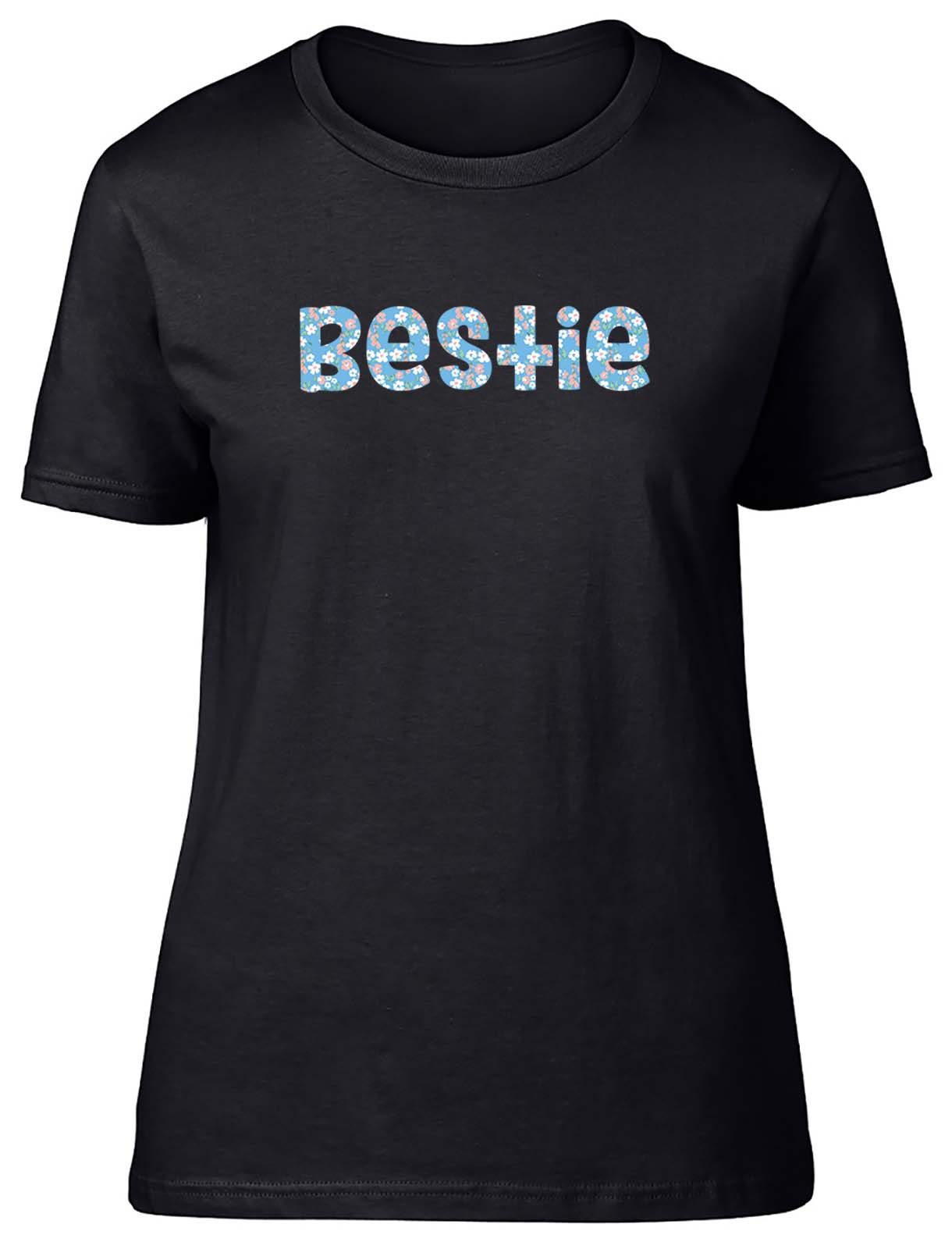 Flower Pattern Bestie Fitted Womens Ladies T Shirt Gift - Picture 2 of 8