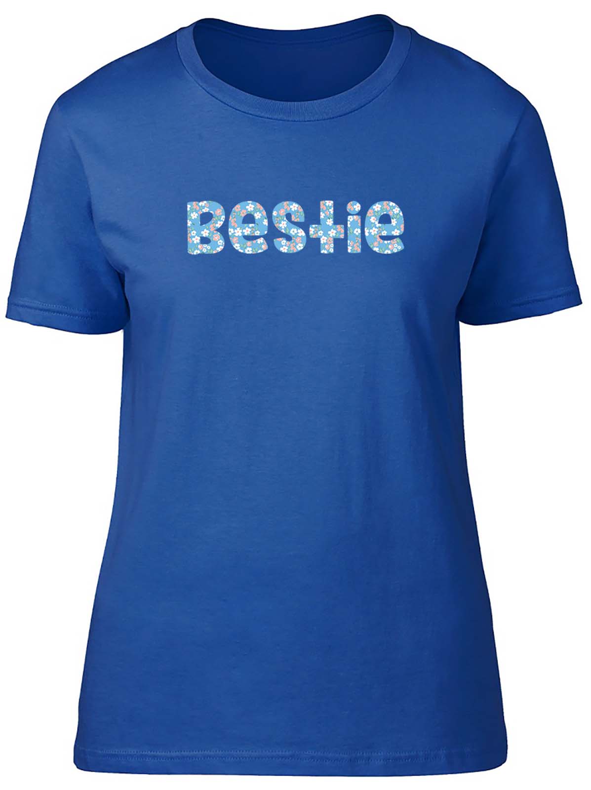 Flower Pattern Bestie Fitted Womens Ladies T Shirt Gift - Picture 6 of 8