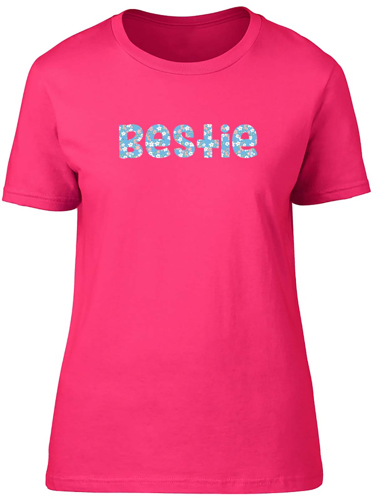 Flower Pattern Bestie Fitted Womens Ladies T Shirt Gift - Picture 3 of 8
