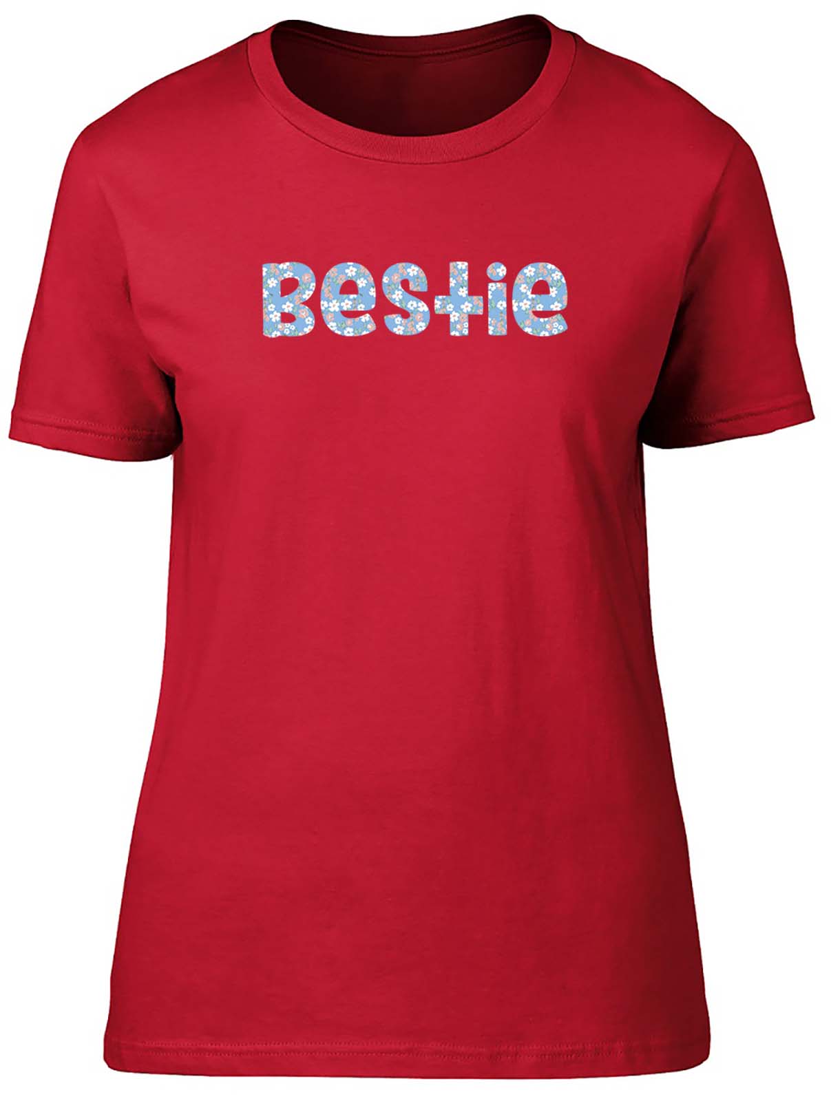Flower Pattern Bestie Fitted Womens Ladies T Shirt Gift - Picture 5 of 8