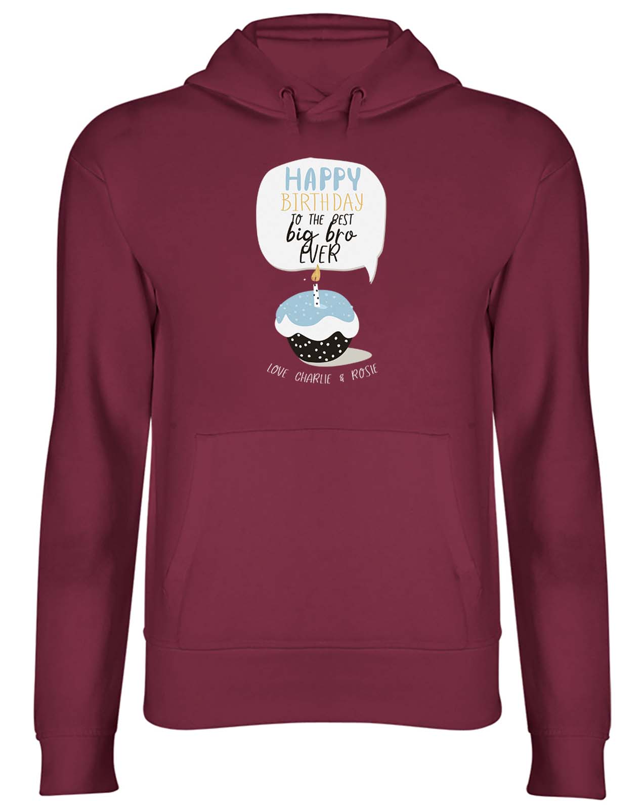 Personalised Happy Birthday To The Best Big Bro Ever Mens Hooded Top Hoodie Gift
