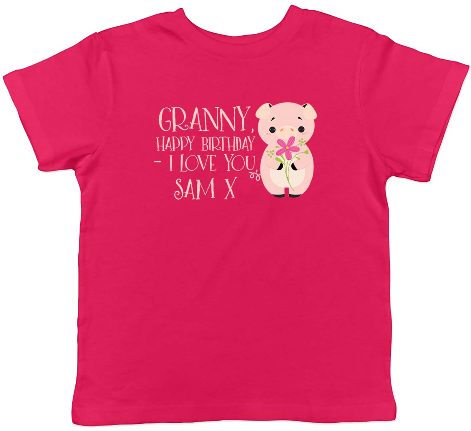 Camiseta personalizada Feliz cumpleaños I Love You abuela niños niño niña regalo