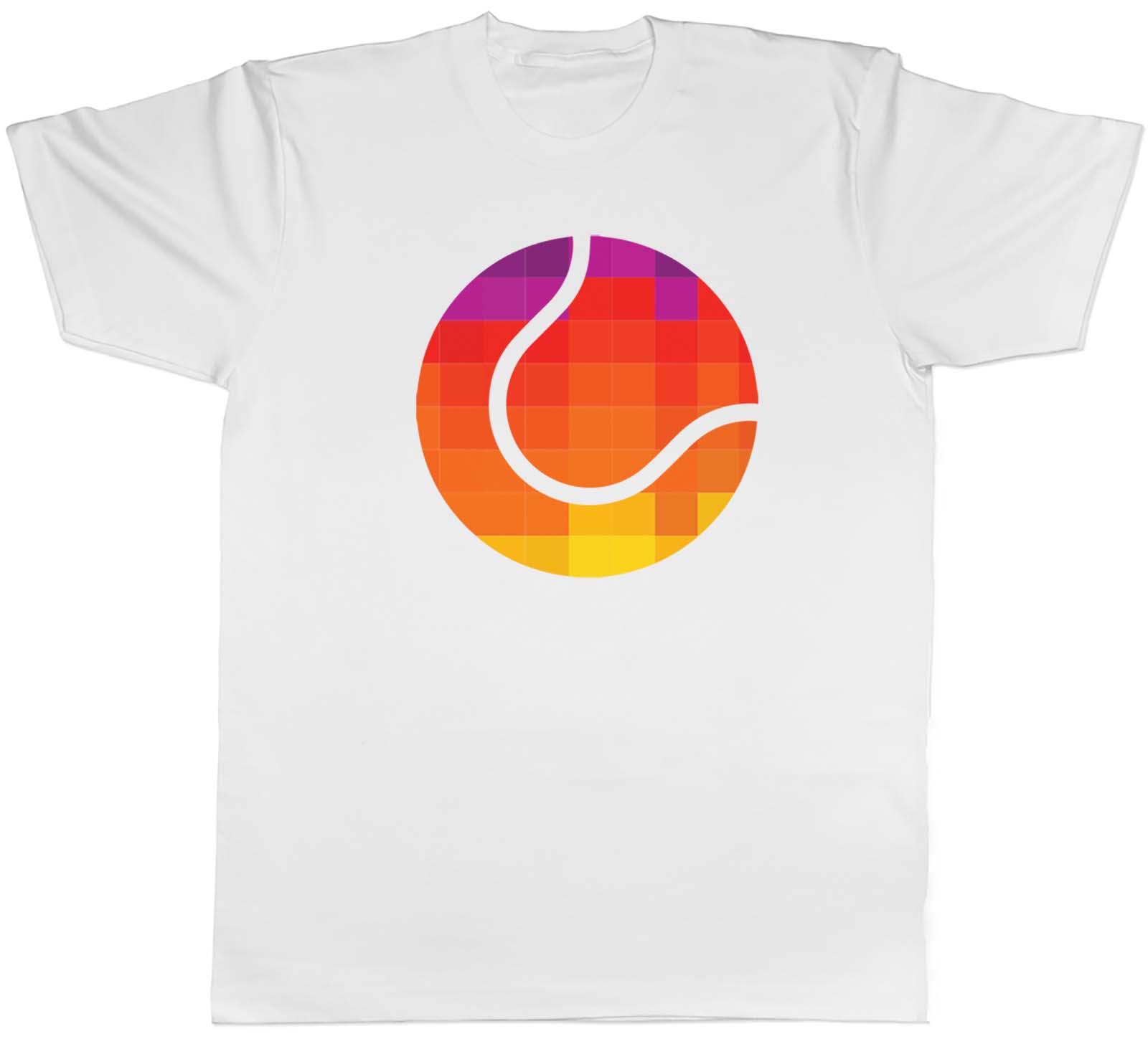 Sports Icon Tennis With Grid Colour Mens Unisex T-Shirt Tee Gift