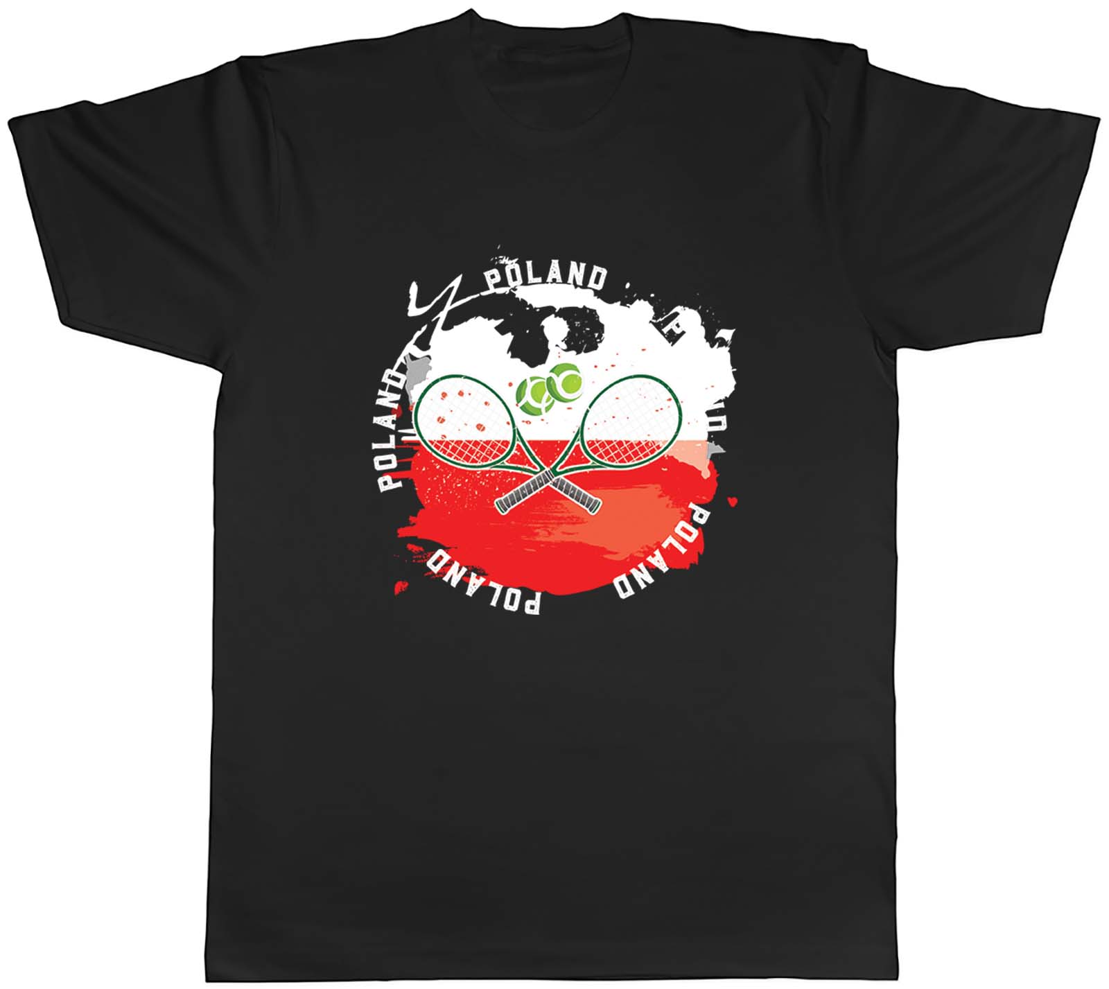 Tennis Sports With Poland Flag Mens Unisex T-Shirt Tee Gift