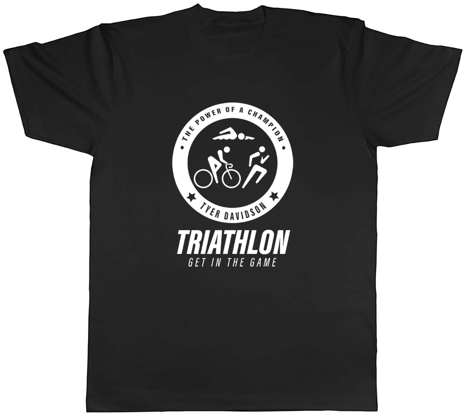 Personalised The Power Of A Champion Triathlon Sport Men Unisex T-Shirt Tee Gift