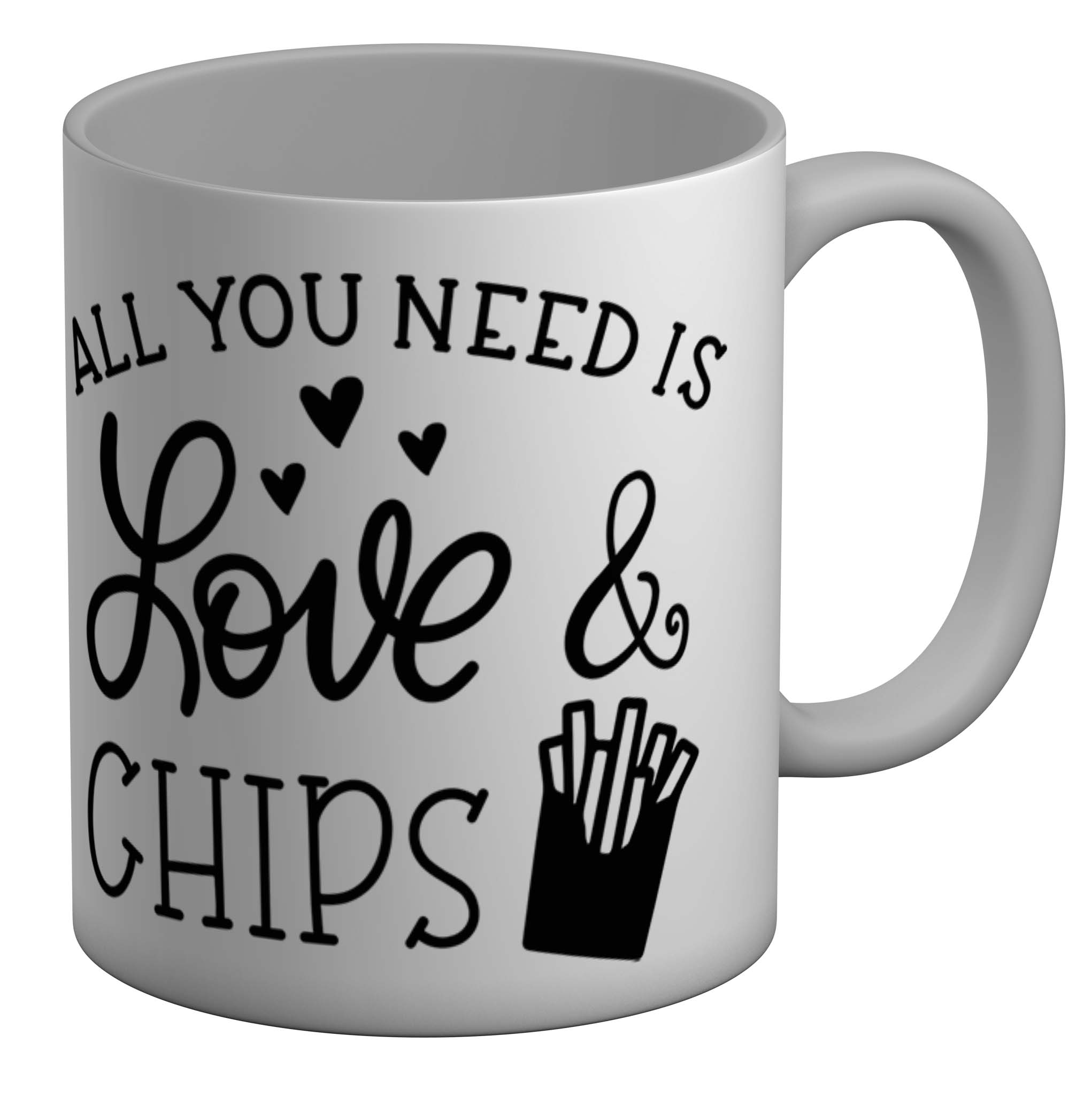 All You Need Is Love And Chips White 11oz Mug Cup Gift eBay