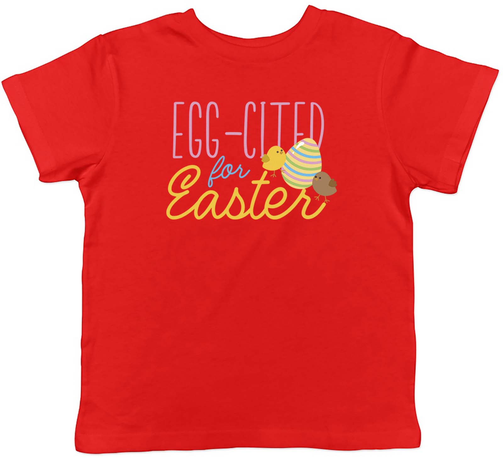 Easter Kids T-Shirt Egg-Cited for Easter Chick Egg Childrens Boys Girls Gift - Zdjęcie 8 z 8