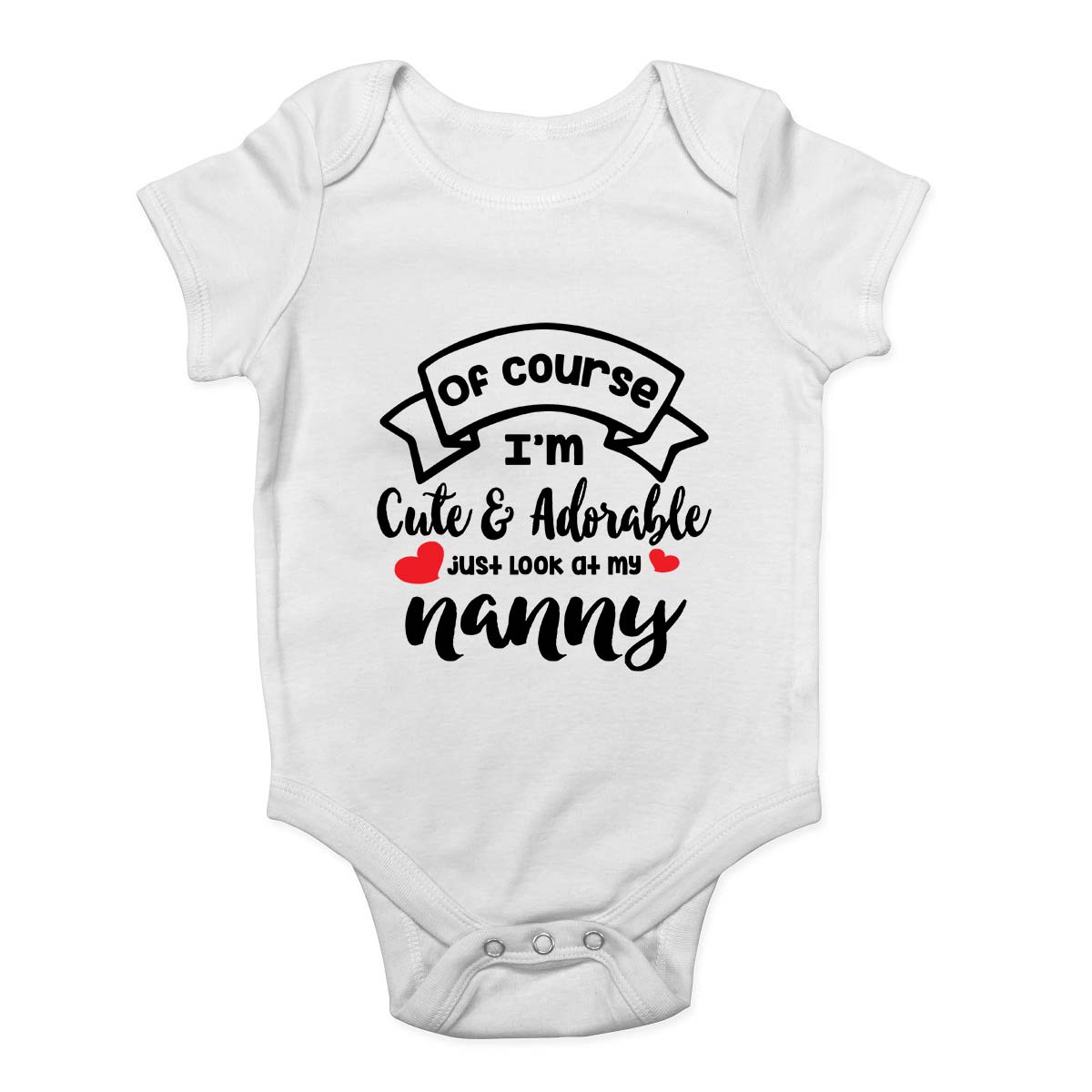 Cute and Adorable Just Look at my Nanny Baby Grow Vest Bodysuit Boys Girls