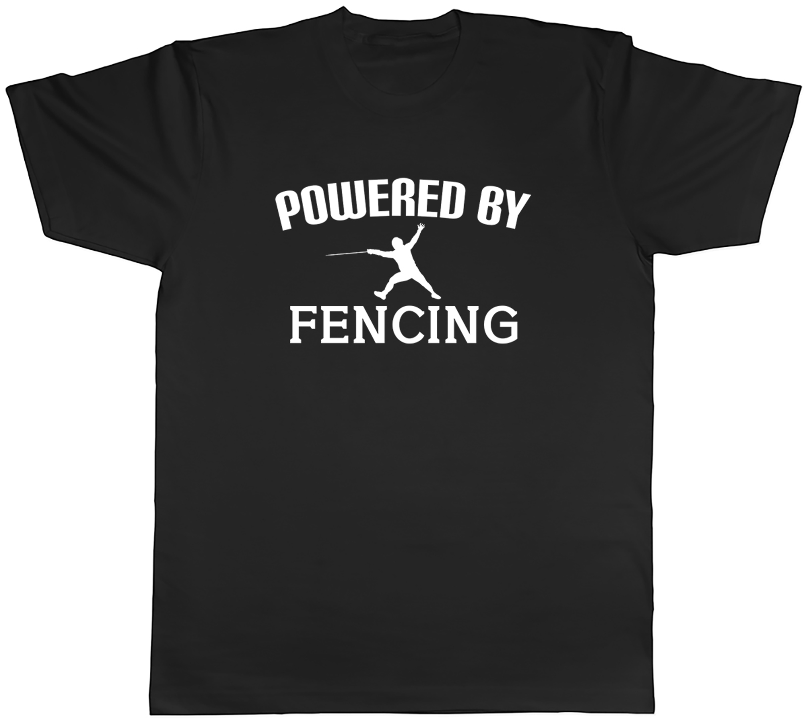 Powered by Fencing Mens Unisex T-Shirt Tee