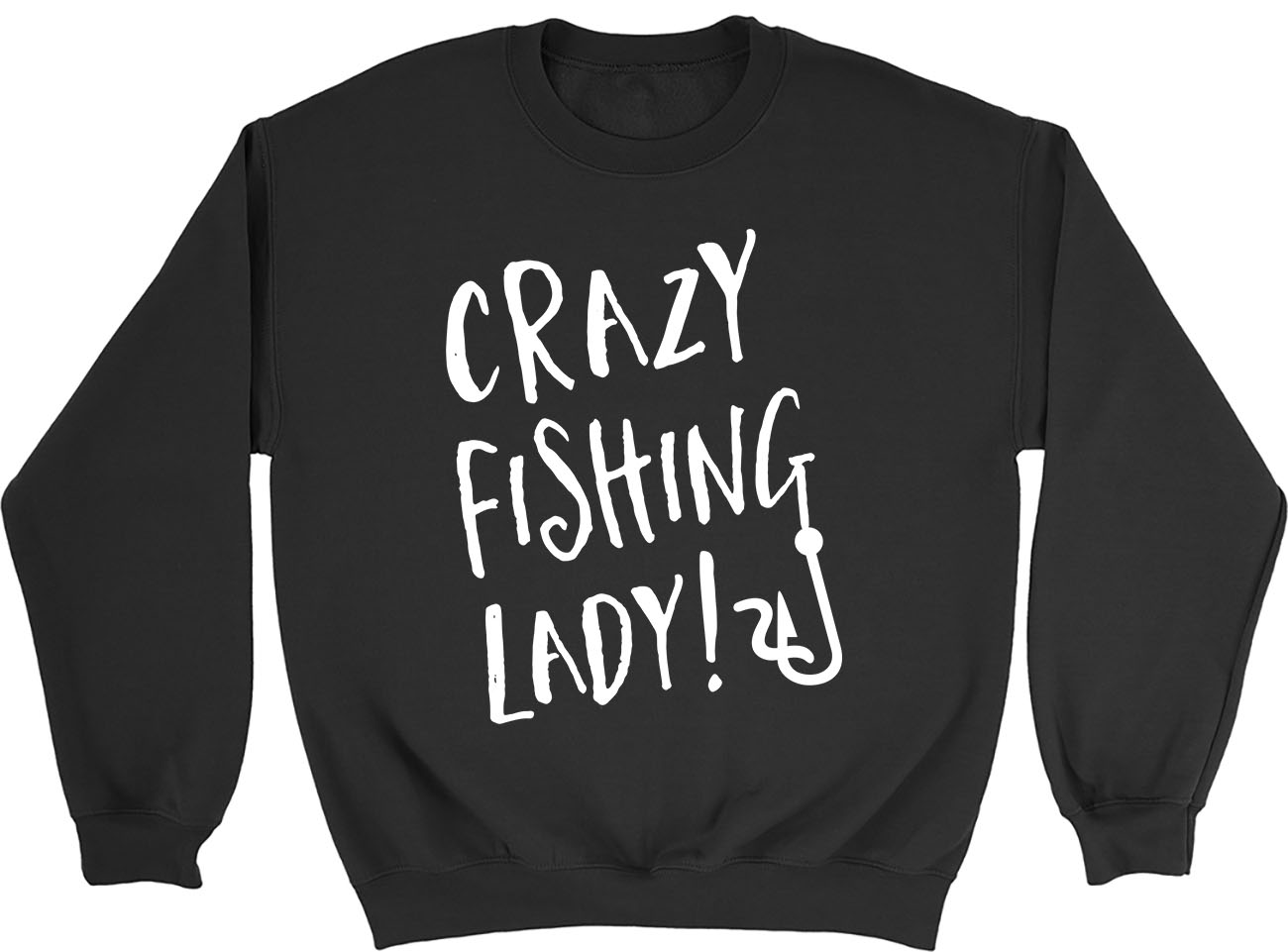 Crazy Fishing Lady Mens Womens Sweatshirt Jumper